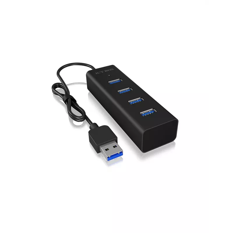 ICY BOX IB-HUB1409-U3 USB 3.2 Gen 1 (3.1 Gen 1) Type-A 5000 Mbit/s Juodas USB skirstytuvas