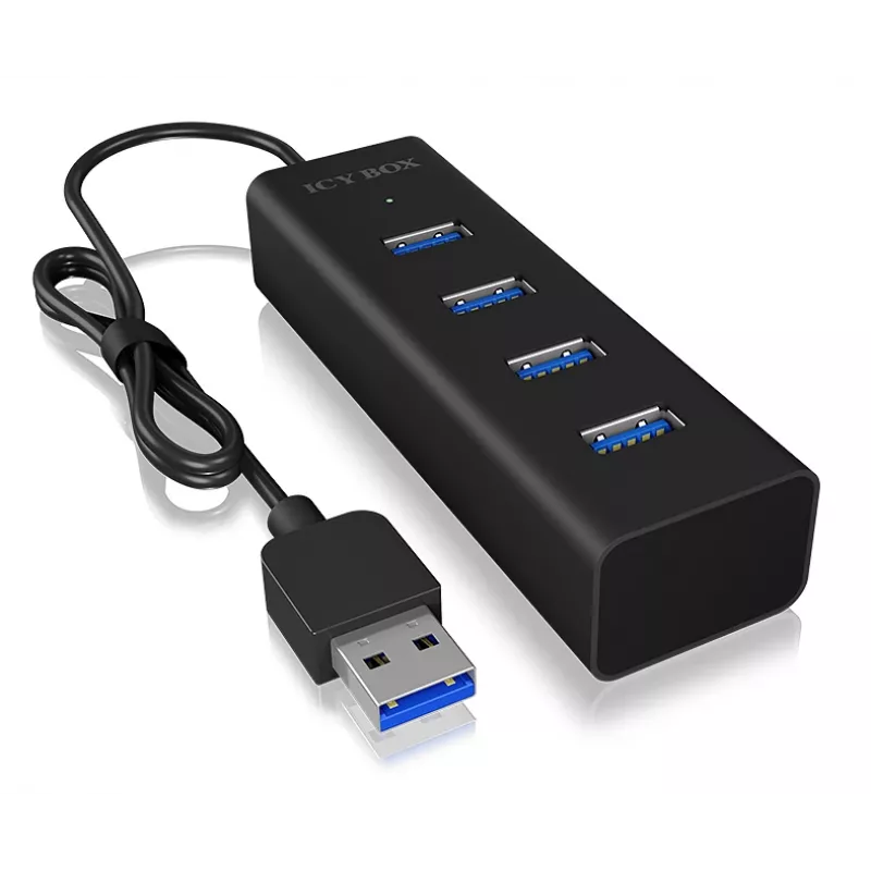 ICY BOX IB-HUB1409-U3 USB 3.2 Gen 1 (3.1 Gen 1) Type-A 5000 Mbit/s Juodas USB skirstytuvas