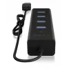 ICY BOX IB-HUB1409-U3 USB 3.2 Gen 1 (3.1 Gen 1) Type-A 5000 Mbit/s Juodas USB skirstytuvas