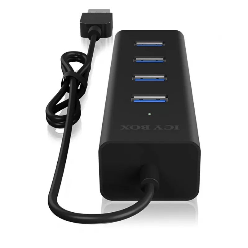 ICY BOX IB-HUB1409-U3 USB 3.2 Gen 1 (3.1 Gen 1) Type-A 5000 Mbit/s Juodas USB skirstytuvas