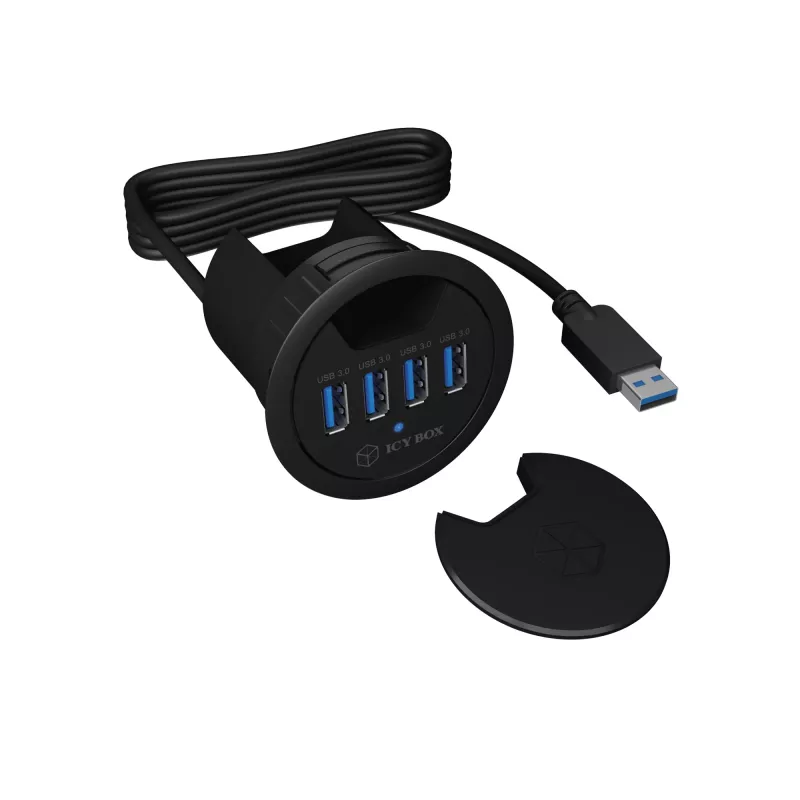 ICY BOX IB-HUB1403 USB 3.2 Gen 1 (3.1 Gen 1) Type-A 5000 Mbit/s Juodas