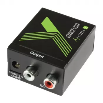 Techly IDATA SPDIF-3 garso keitiklis iš SPDIF skaitmeninio į analoginį RCA