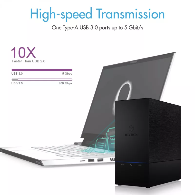 ICY BOX IB-RD3621U3 išorinis HDD/SSD dėklas Juodas 3.5 colio
