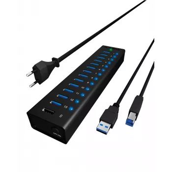 ICY BOX IB-AC6113 USB 3.2 Gen 1 (3.1 Gen 1) Type-B 5000 Mbit/s Juodas