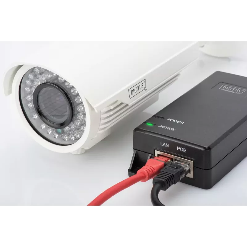 DIGITUS PoE+ maitinimo injektorius, 802.3at 10/100/1000 Mbps, išėjimas iki 48V, 30W