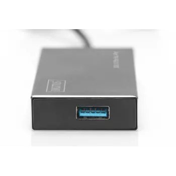 DIGITUS USB 3.0 4 prievadų šakotuvas su maitinimo adapteriu 5V/2A, aliuminio korpusas