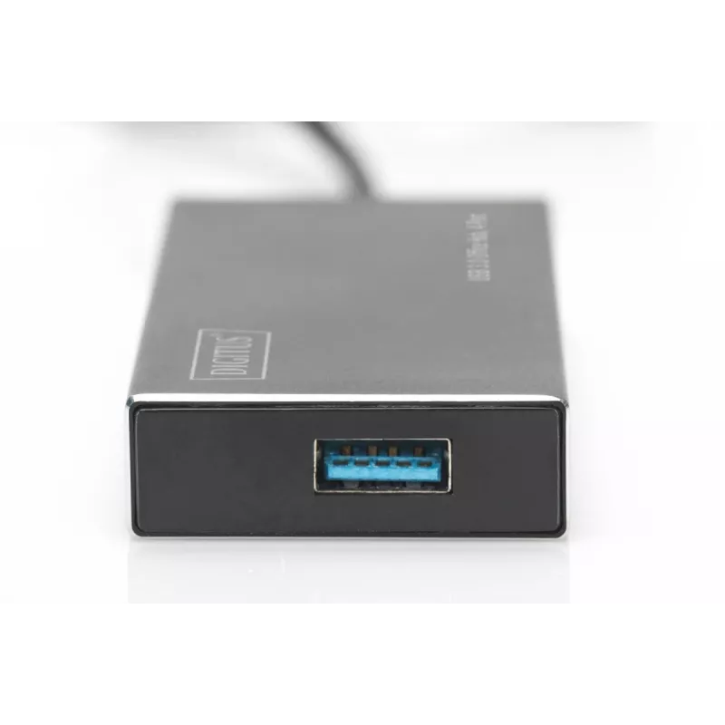 DIGITUS USB 3.0 4 prievadų šakotuvas su maitinimo adapteriu 5V/2A, aliuminio korpusas