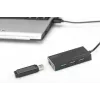DIGITUS USB 3.0 4 prievadų šakotuvas su maitinimo adapteriu 5V/2A, aliuminio korpusas