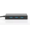 DIGITUS USB 3.0 4 prievadų šakotuvas su maitinimo adapteriu 5V/2A, aliuminio korpusas