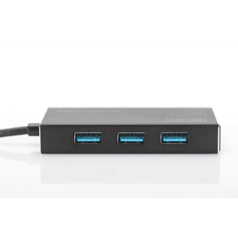 DIGITUS USB 3.0 4 prievadų šakotuvas su maitinimo adapteriu 5V/2A, aliuminio korpusas