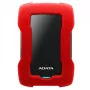 Išorinis kietasis diskas ADATA HD330 2TB 2,5 colio USB 3.2 Gen 1 raudonas, atsparus smūgiams, 256 bitų AES
