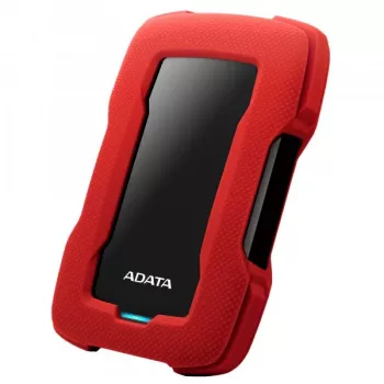 Išorinis kietasis diskas ADATA HD330 2TB 2,5 colio USB 3.2 Gen 1 raudonas, atsparus smūgiams, 256 bitų AES