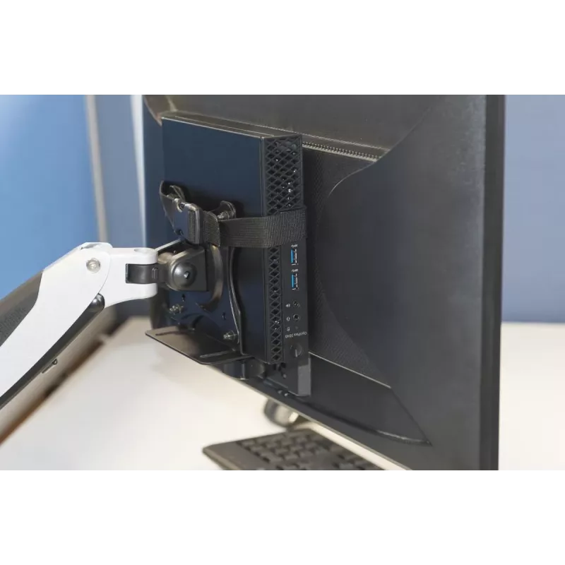 DIGITUS Daugiafunkcis mini stalinio kompiuterio laikiklis stalui, spaustuvui arba tarp monitoriaus laikiklio tvirtinimo VESA 75x75, 100x100