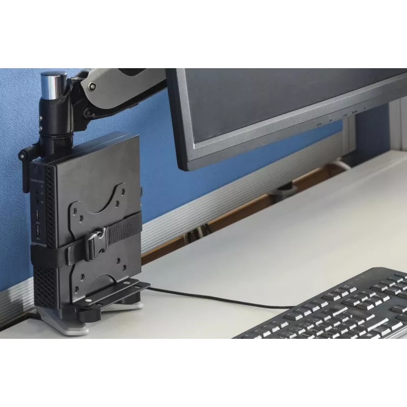 DIGITUS Daugiafunkcis mini stalinio kompiuterio laikiklis stalui, spaustuvui arba tarp monitoriaus laikiklio tvirtinimo VESA 75x75, 100x100