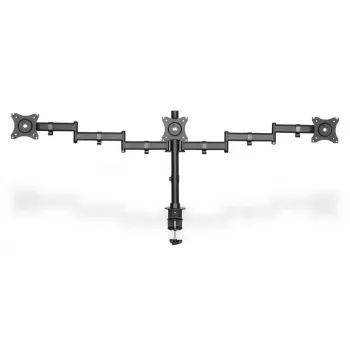 DIGITUS Trivietis monitoriaus laikiklis su spaustuku, juodas, 90° pasukimas, 45° pakreipimas, 360° sukimas, 15-27 colių TFT, maks. apkrova 3x8 kg, VESA max 100x100