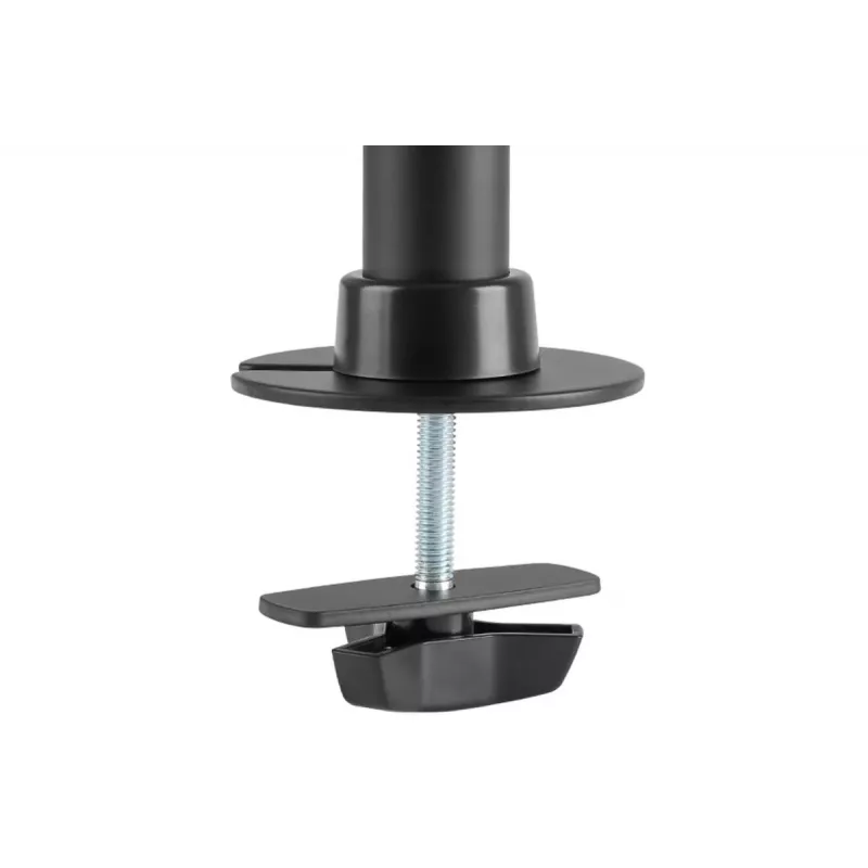 DIGITUS Trivietis monitoriaus laikiklis su spaustuku, juodas, 90° pasukimas, 45° pakreipimas, 360° sukimas, 15-27 colių TFT, maks. apkrova 3x8 kg, VESA max 100x100