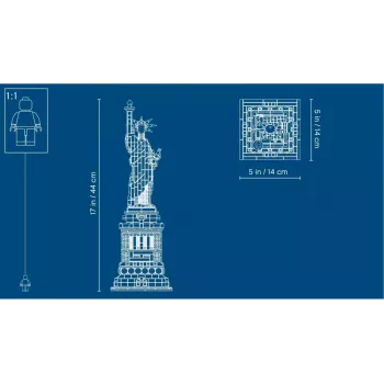 LEGO Architecture Statue of Liberty 21042 statybos rinkinys – 1 685 detalių, detalus Laisvės statulos modelis