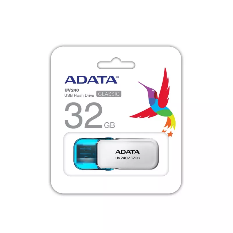 USB atmintukas ADATA UV240 32 GB USB Type-A 2.0, baltas, su užverčiamu dangteliu
