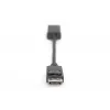 DIGITUS ASSMANN aktyvus DisplayPort-HDMI adapterio kabelis, DP - HDMI A tipo M/F, 20 cm su fiksatoriumi, HDMI 2.0, CE, auksuotas, juodas