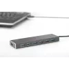 DIGITUS USB 3.0 7 prievadų šakotuvas su maitinimo adapteriu 5V/3,5A, aliuminio korpusas