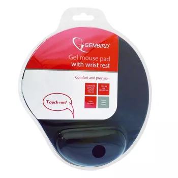 Gembird MP-GEL-B pelėdos kilimėlis su geliniu riešo atramu (240 x 220 mm) - juoda