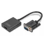 DIGITUS VGA į HDMI keitiklis + Garsas (3,5 mm) Full HD (1080p), 15 cm juodas