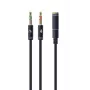 Garso adapteris Gembird CCA-418M 3,5 mm lizdas į 2×3,5 mm kištuką, 0,2 m, juodas