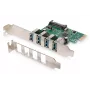 DIGITUS USB 3.0, 4 prievadų, PCI-E papildymo kortelė, 4 prievadai A/F išoriniai, VL805 lustas