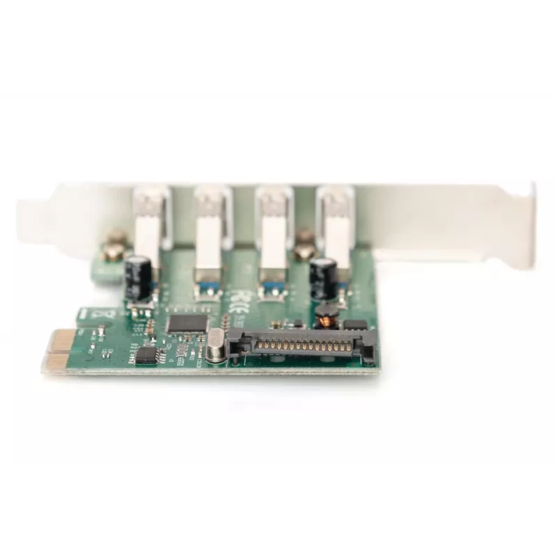 DIGITUS USB 3.0, 4 prievadų, PCI-E papildymo kortelė, 4 prievadai A/F išoriniai, VL805 lustas
