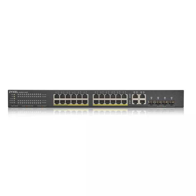 Zyxel GS1920-24HPV2 valdomas gigabitinio eterneto (10/100/1000) maitinimas per Ethernet (PoE) juodas