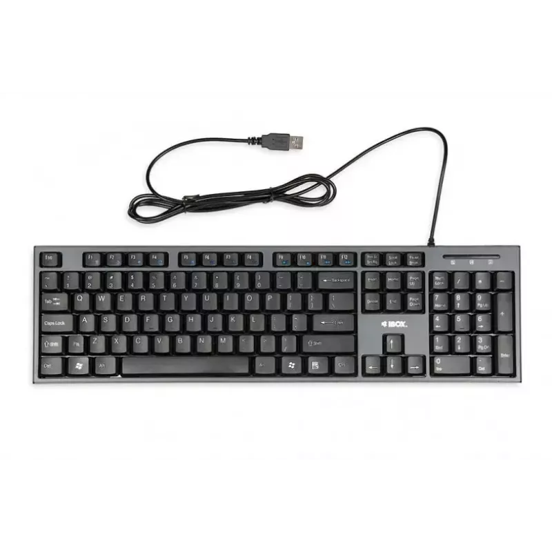 Laidinė klaviatūros ir pelės rinkinys IBOX IKMS606 – pilno dydžio QWERTY JK anglų klaviatūra, USB, juoda, pelė 800 DPI