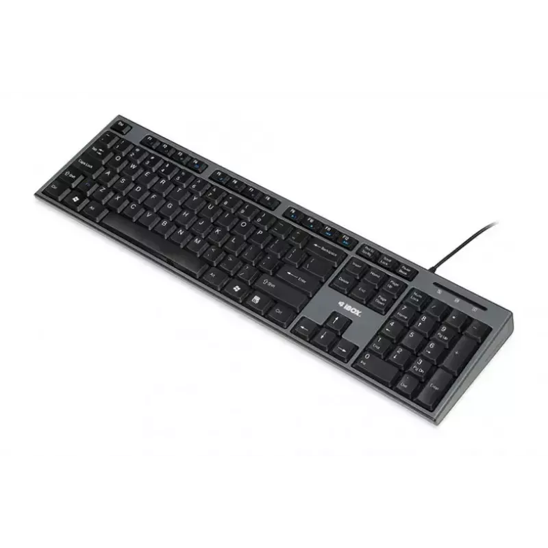 Laidinė klaviatūros ir pelės rinkinys IBOX IKMS606 – pilno dydžio QWERTY JK anglų klaviatūra, USB, juoda, pelė 800 DPI