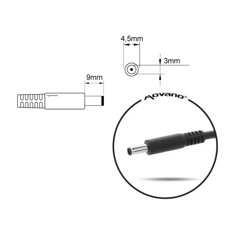 MITSU maitinimo blokas 5ZM018 19.5V 3.34A su 4.5×3.0 mm kištuku, skirtas Dell