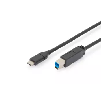 DIGITUS ASSMANN USB Type-C jungiamasis laidas, tipo C į B M/M, 2 m, 3 A, 5 Gb/s, USB 3.0 versija, juodas
