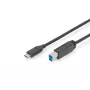 DIGITUS ASSMANN USB Type-C jungiamasis laidas, tipo C į B M/M, 2 m, 3 A, 5 Gb/s, USB 3.0 versija, juodas