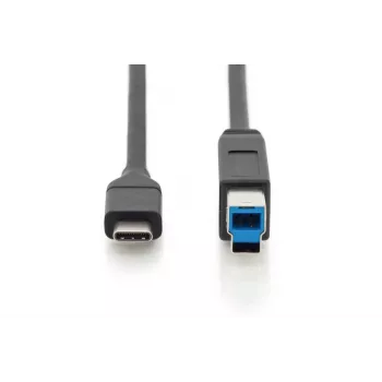DIGITUS ASSMANN USB Type-C jungiamasis laidas, tipo C į B M/M, 2 m, 3 A, 5 Gb/s, USB 3.0 versija, juodas