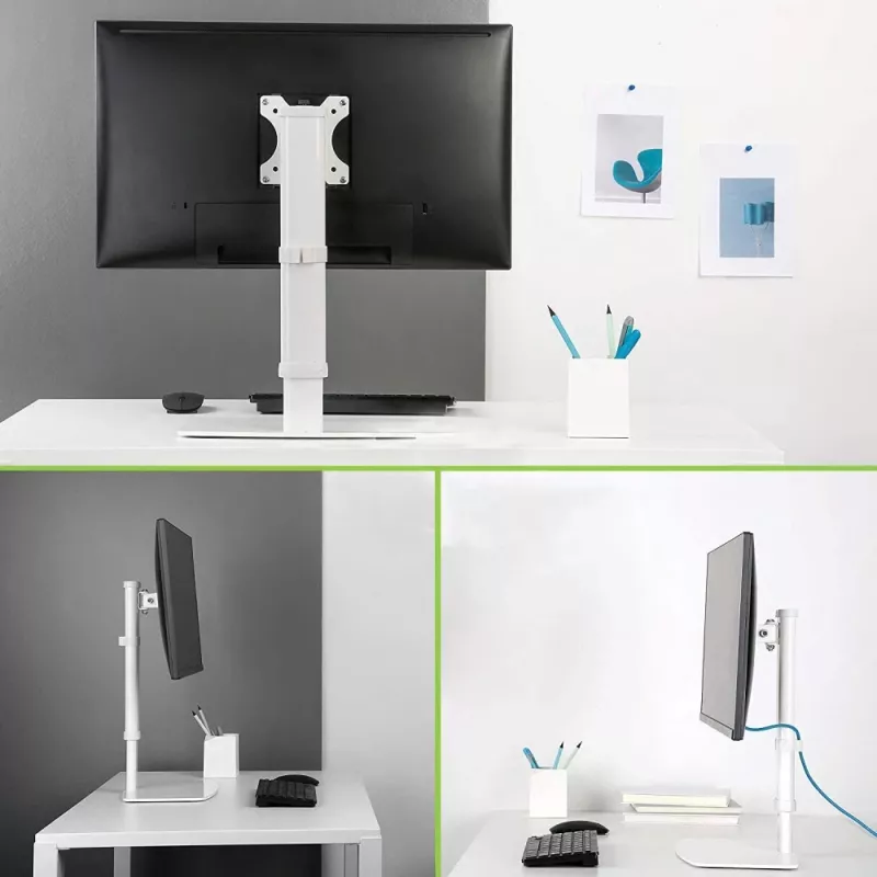 Techly ICA-LCD 260 monitor stovas 68.6 cm (27 col.) stalas Baltas