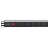 Intellinet 19 inch 1U stelažinis maitinimo skirstytuvas (PDU) su 8 C13 lizdais, nuimamu maitinimo laidu ir C20 įvadu gale