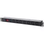 Intellinet 19 inch 1U stelažinis maitinimo skirstytuvas (PDU) su 8 C13 lizdais, nuimamu maitinimo laidu ir C20 įvadu gale