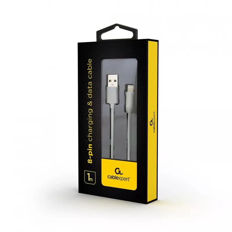 GEMBIRD USB į 8 kontaktų įkrovimo ir duomenų laidas, 1 m – Baltas