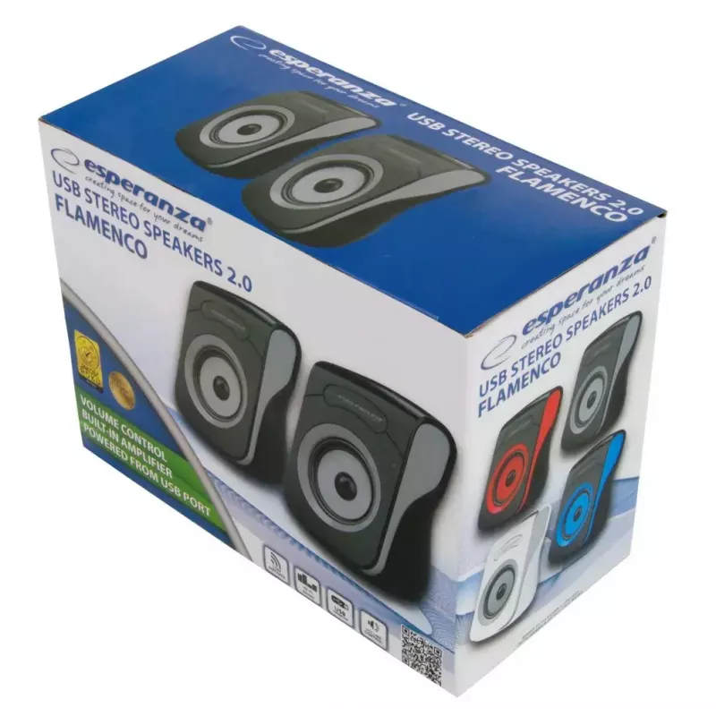 Garsiakalbiai 2.0 USB Flamenco juoda/pilka, EP140KE, 6W