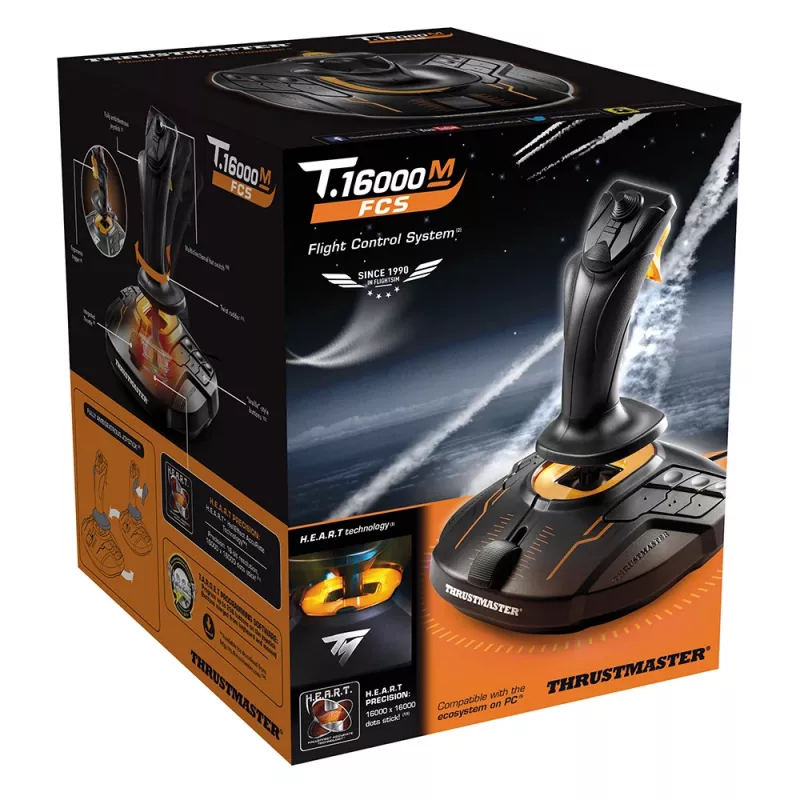 Thrustmaster T-16000M FC S vairasvirtė, juoda, oranžinė, USB, PC