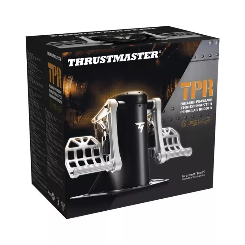Thrustmaster TPR Rudder pedalai juodi, sidabriniai USB skrydžių simuliatoriui PC