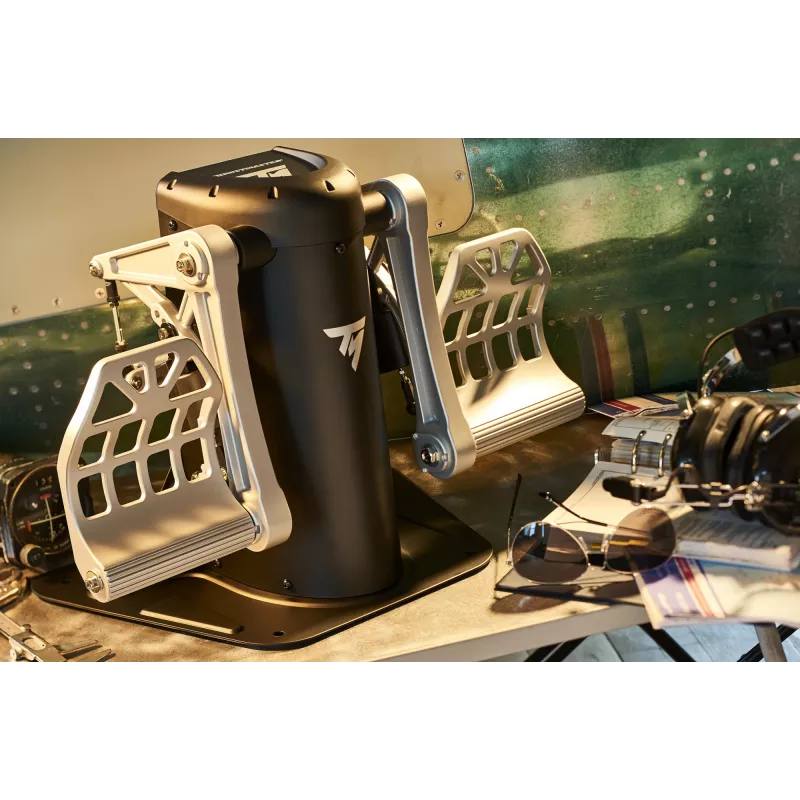 Thrustmaster TPR Rudder pedalai juodi, sidabriniai USB skrydžių simuliatoriui PC