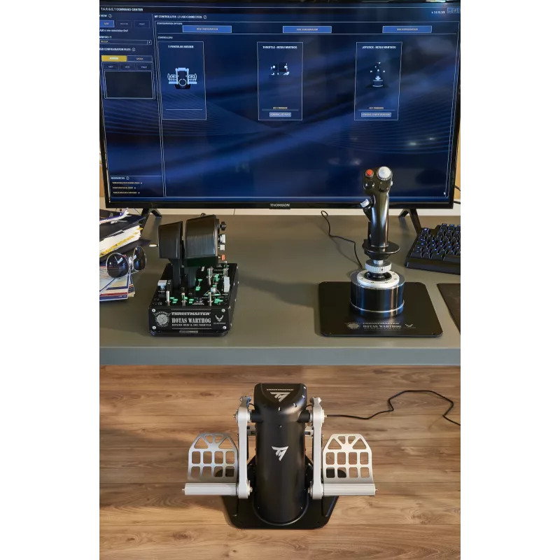 Thrustmaster TPR Rudder pedalai juodi, sidabriniai USB skrydžių simuliatoriui PC