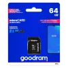 MicroSDXC atminties kortelė GOODRAM 64GB UHS‑I Class 10 (U1), skaitymas 100 MB/s, rašymas 10 MB/s, su SD adapteriu, juoda