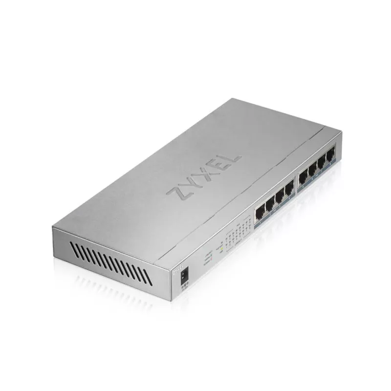 Zyxel GS1008HP nevaldomas Gigabit Ethernet jungiklis su PoE, pilka spalva