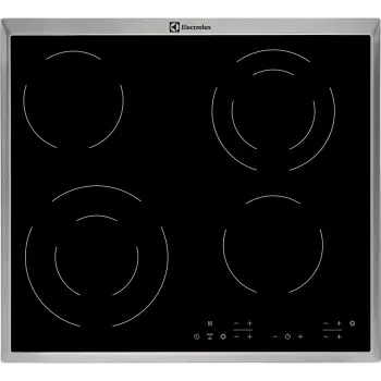 Elektrinė keraminė kaitlentė Electrolux EHF6342XOK, juoda, įmontuojama, 4 zonos