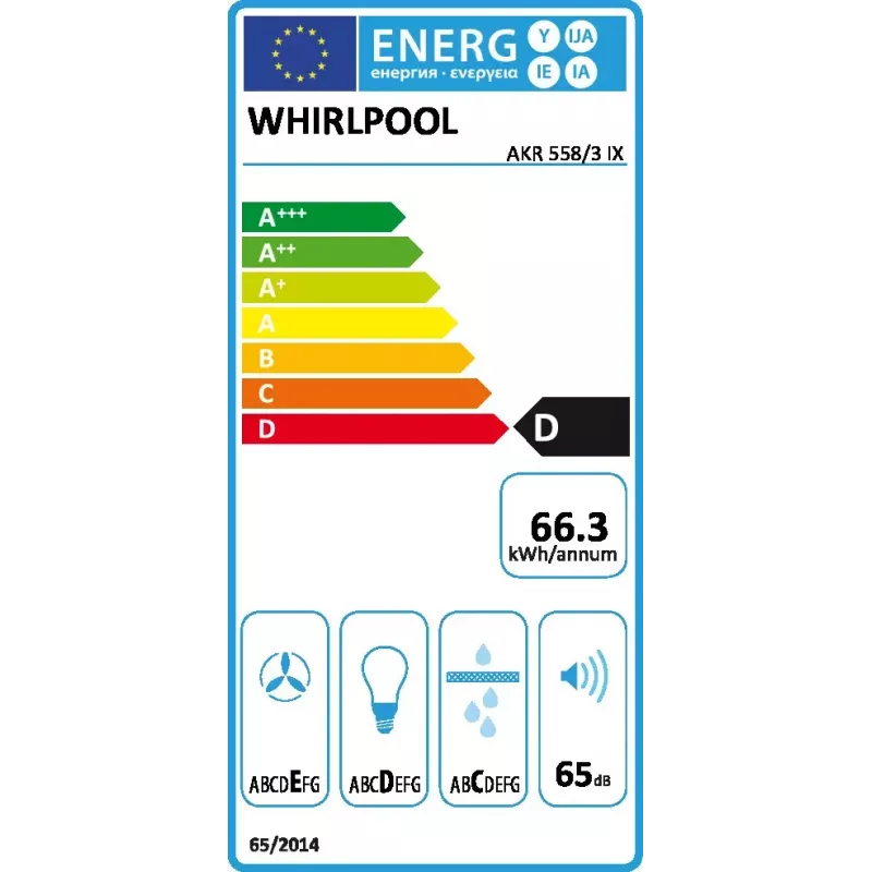 Sieninis gartraukis Whirlpool AKR 558/3 IX, aliuminio filtras