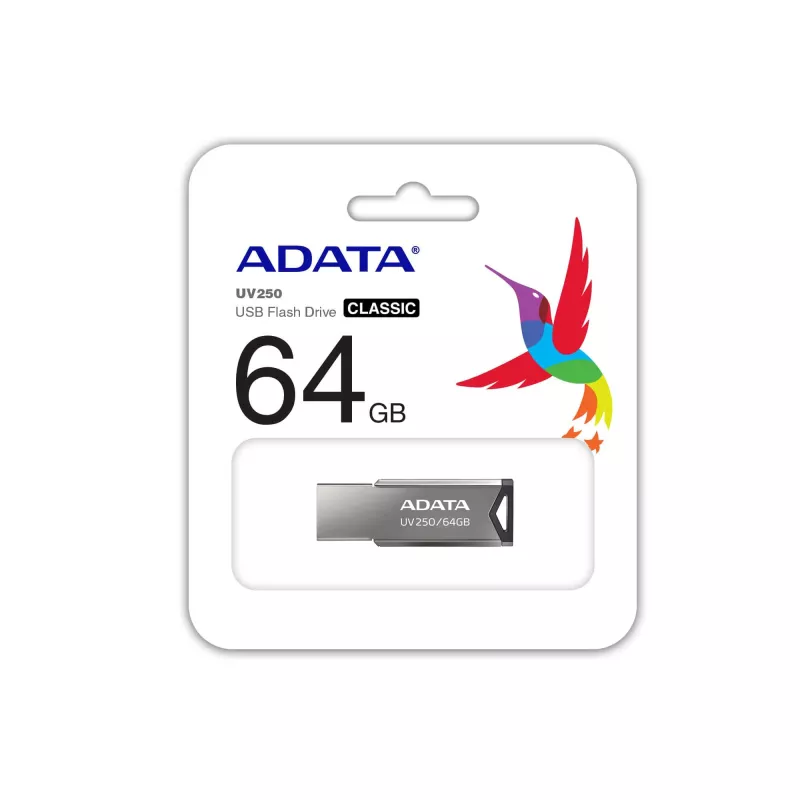 USB atmintukas ADATA UV250 64 GB sidabrinis